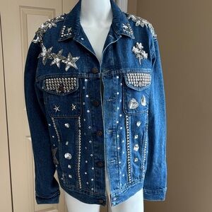 Hand embellished denim jacket